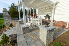 Weathered Multi-Colored  Versa-Lok with Weathered Multi-Colored Estate Pavers
